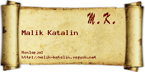 Malik Katalin névjegykártya